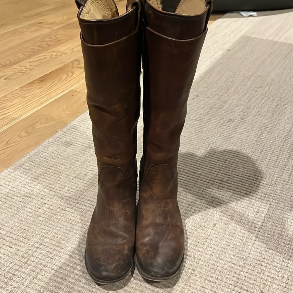 Frye Paige Leather Tall Riding Boots- perfectly broken in - Picture 2 of 3